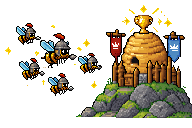 Armored soldier bees flying toward a rival fortified hive